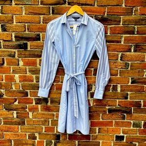 ✨SAKE✨ BROOKS BROTHERS Broadcloth Contrasting Stripe Long Sleeve Shirt Dress, 2